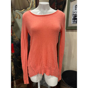 Women's 360SWEATER Orange Cashmere Crew Neck Sweater S